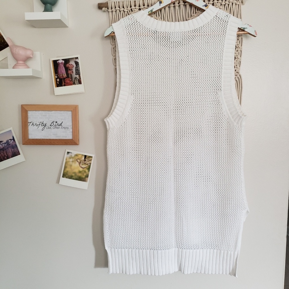 Cabi summer vest white sleeveless knit medium - Picture 5 of 7